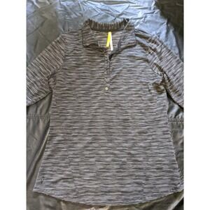 Lole‎ Golf Polo Shirt Size Large Black Space Dye